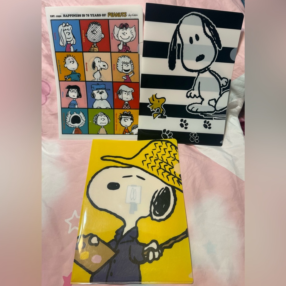 🆕 Peanuts Snoopy File folders set